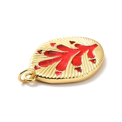 Rack Plating Brass Enamel Pendants KK-M230-23G-1