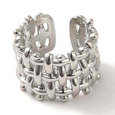 Rack Plating Brass Cuff Rings RJEW-H228-20P-1