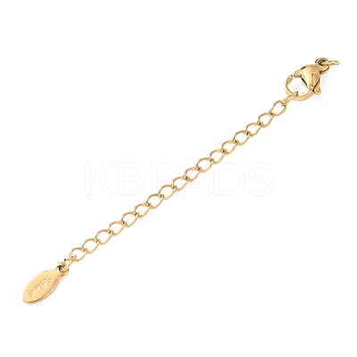304 Stainless Steel Chain Extender with Oval Charms Ion Plating(IP) STAS-G383-07G-1