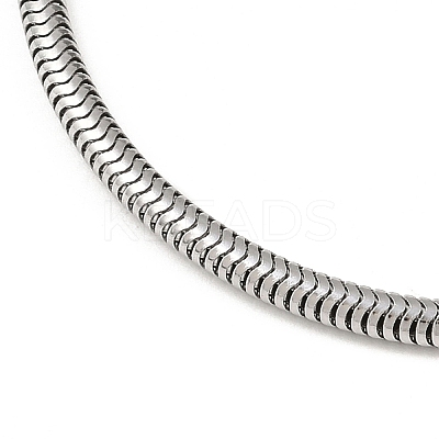 Tarnish Resistant 304 Stainless Steel European Round Snake Chains Bracelets X-STAS-J015-05-1