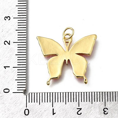 October Breast Cancer Pink Awareness Ribbon Brass Enamel Pendants LS-KK-G525-10G-01-1