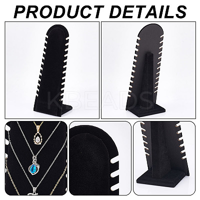 Wood Covered with Velvet Slant Back Necklace Display Stands EDIS-WH0016-059-1