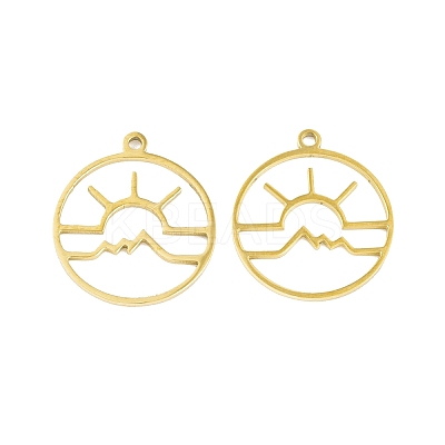 5Pcs 201 Stainless Steel Pendants STAS-M056-01B-G-1