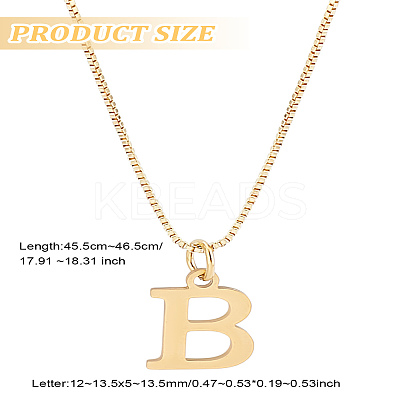 1pc 304 Stainless Steel Letter Pendant Necklaces NJEW-LP0001-38B-G-1