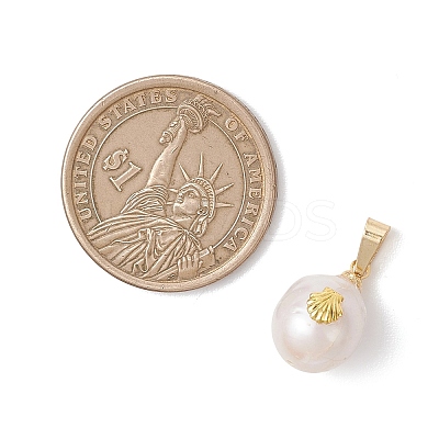 Natural Baroque Pearl Keshi Pearl Pendants PALLOY-JF04964-1