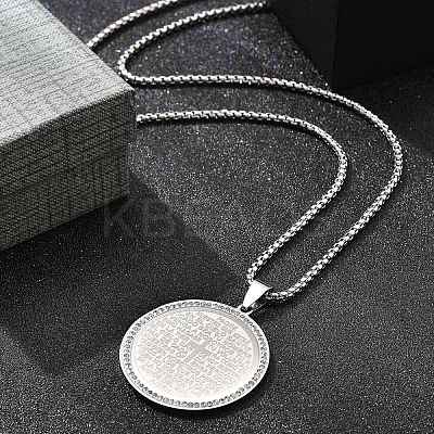 201 Stainless Steel Rhinestone Pendant Necklaces for Women LS-NJEW-U021-08P-1