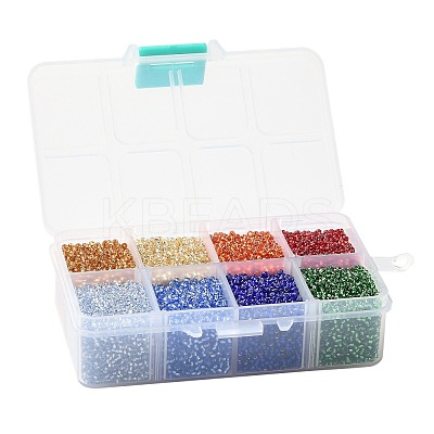 FGB 200G 8 Colors 12/0 Grade A Round Glass Seed Beads SEED-JP0010-15-2mm-1