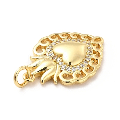 Rack Plating Brass Micro Pave Cubic Zirconia Pendants X-KK-K270-16G-1