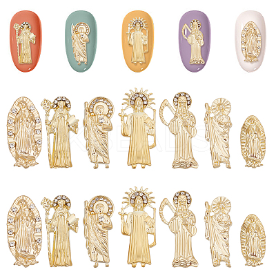 14Pcs 7 Style Alloy Cabochons MRMJ-OC0003-54-1