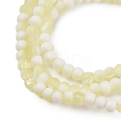Frosted Crackle Glass Beads Strands GLAA-U001-4mm-M11-1