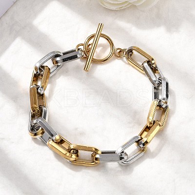 304 Stainless Steel Cable Chain Bracelets for Women LS-BJEW-D377-01E-1