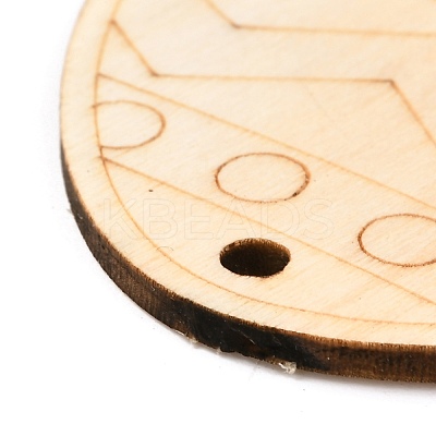 DIY Egg Shape Handmade Hollow Out Graffiti Wood WOOD-G007-02A-1