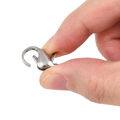 Tarnish Resistant 304 Stainless Steel Lobster Claw Clasps STAS-G035-H-1