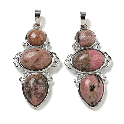 Natural Rhodonite Pendants G-Q158-04B-1