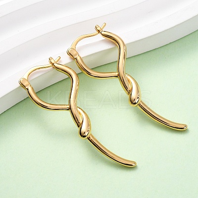 Brass Stick Hoop Earrings EJEW-A143-07G-1