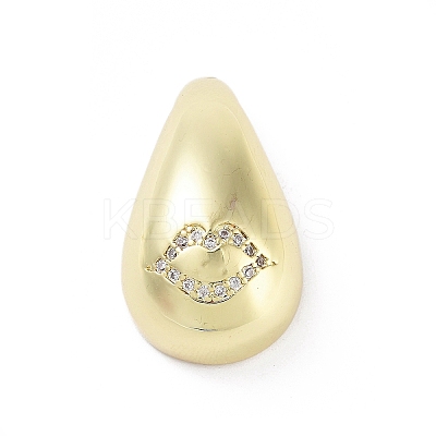 Rack Plating Brass Micro Pave Clear Cubic Zirconia Pendants KK-H474-18G-10-1