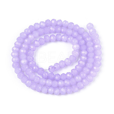 Baking Paint Imitation Jade Glass Bead Strands X-DGLA-A034-J4MM-A50-1