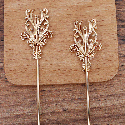 Alloy Flower Hair Sticks OHAR-PW0006-19B-1