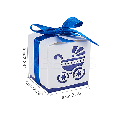 Hollow Stroller BB Car Carriage Candy Box wedding party gifts with Ribbons CON-BC0004-97E-1
