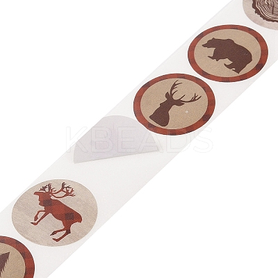 500Pcs Christmas Theme Round Stickers LS-AJEW-S090-04H-1