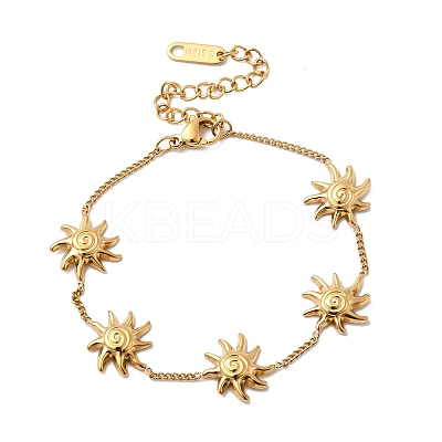 304 Stainless Steel Link Bracelets for Women LS-BJEW-B151-02G-1
