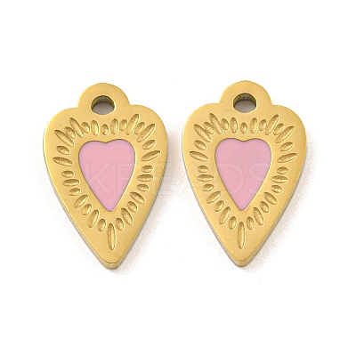 316 Surgical Stainless Steel Enamel Charms STAS-M073-42A-01G-1