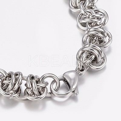 Tarnish Resistant 304 Stainless Steel Byzantine Chain Bracelets BJEW-I238-05P-1