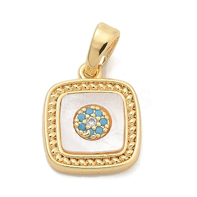 Brass Micro Pave Cubic Zirconia Pendents KK-M303-01G-08-1