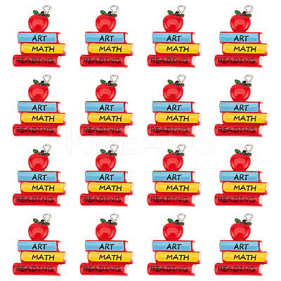 25Pcs Opaque Resin Pendants for Teachers' Day RESI-SC0002-42-1