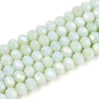 Anti-Tarnish Electroplate Rondelle Glass Beads Strands X-EGLA-T021-4mm-17-06-1