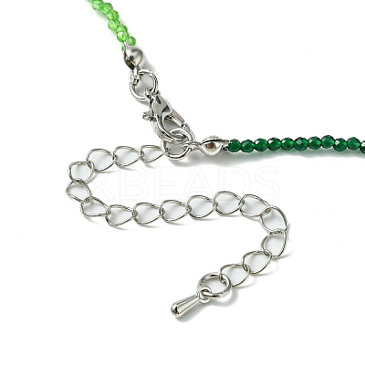 Faceted Rondelle Glass Beaded Necklace for Women NJEW-M208-02A-1
