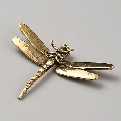 Dragonfly Brass Display Decorations for Home Desktop Decoration AJEW-WH0561-53-1