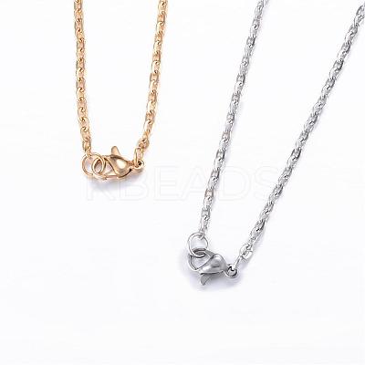 304 Stainless Steel Cable Chain Necklaces NJEW-P147-07-1