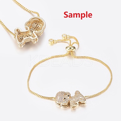 Brass Micro Pave Cubic Zirconia Pendants ZIRC-E119-91G-1
