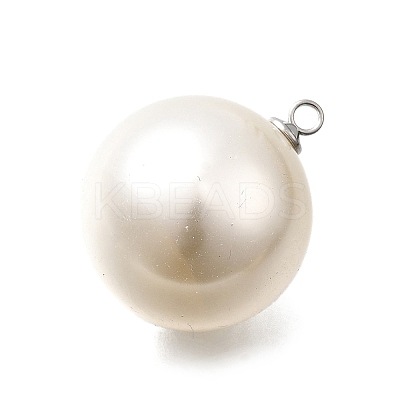 ABS Plastic Imitation Pearl Pendants FIND-H052-01K-01P-1