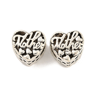 Mother's Day Rack Plating Alloy European Beads FIND-B034-31AS-1