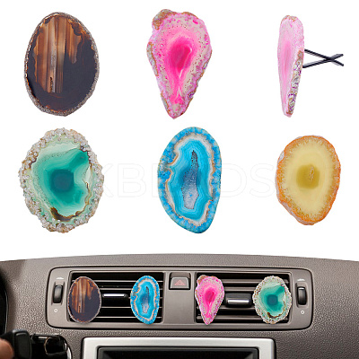 5Pcs Natural Agate Car Air Vent Clips HJEW-DC00112-1