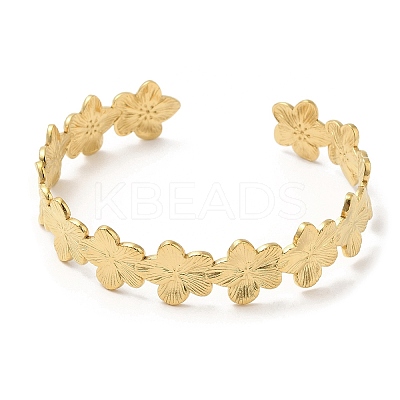 304 Stainless Steel Cuff Bangles BJEW-K267-07G-1