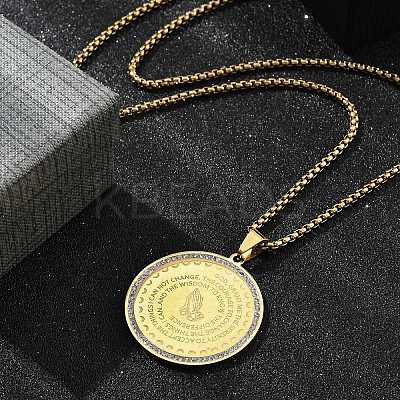 201 Stainless Steel Rhinestone Pendant Necklaces for Women LS-NJEW-U021-05G-1