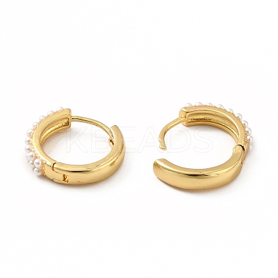 Acrylic Pearl Beaded Hoop Earrings EJEW-K093-10G-1
