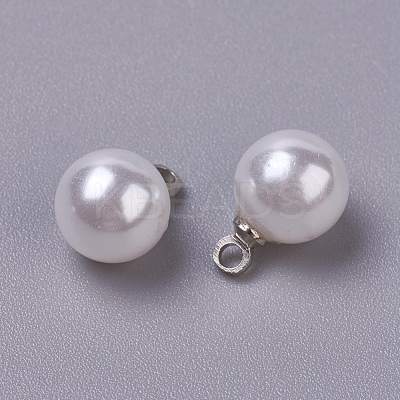 Resin Imitation Pearl Pendants RESI-WH0008-17D-1