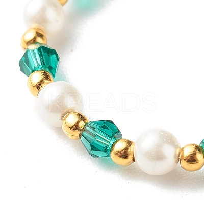 Imitate Austrian Crystal Bicone Glass Beaded Finger Rings RJEW-TA00003-02-1