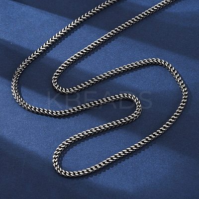 2.5MM 304 Stainless Steel Wheat Chain Necklaces NJEW-Q013-15A-1