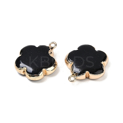 Natural Black Stone Pendants G-P566-01G-11-1