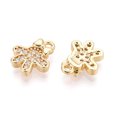 Brass Micro Pave Cubic Zirconia Charms KK-N263-147A-G-1