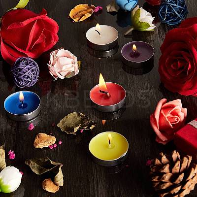 5 Boxes 5 Colors Flat Round Paraffin Candles DIY-SZ0002-35-1