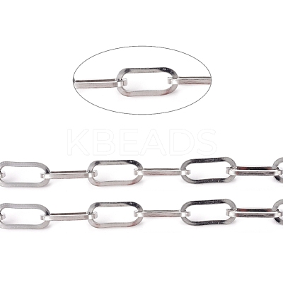 Tarnish Resistant 304 Stainless Steel Paperclip Chains CHS-L022-05P-1