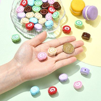 35Pcs 7 Colors Opaque Acrylic Imitation Food Beads OACR-CJ0002-72-1