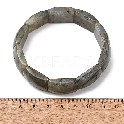Rectangle Natural Labradorite Beaded Stretch Bracelets for Women Men GG-CBA9ACE-C09-1