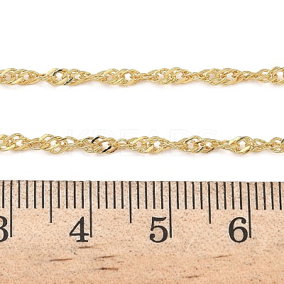 2.5MM Brass Singapore Chain Necklaces NJEW-P339-07G-1